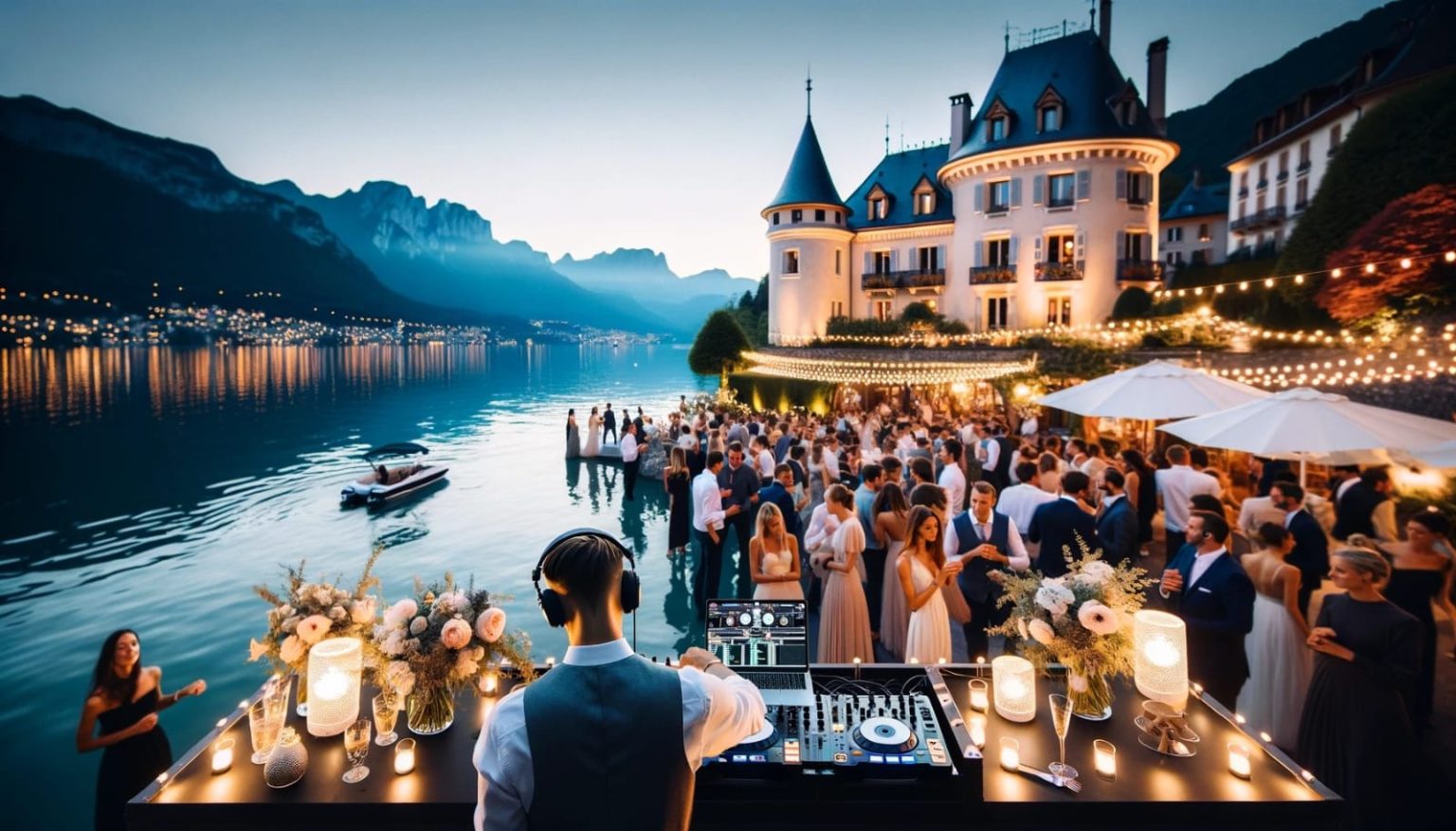 Image illustrant un DJ professionnel pour mariage à Annecy, orchestrant une atmosphère musicale mémorable