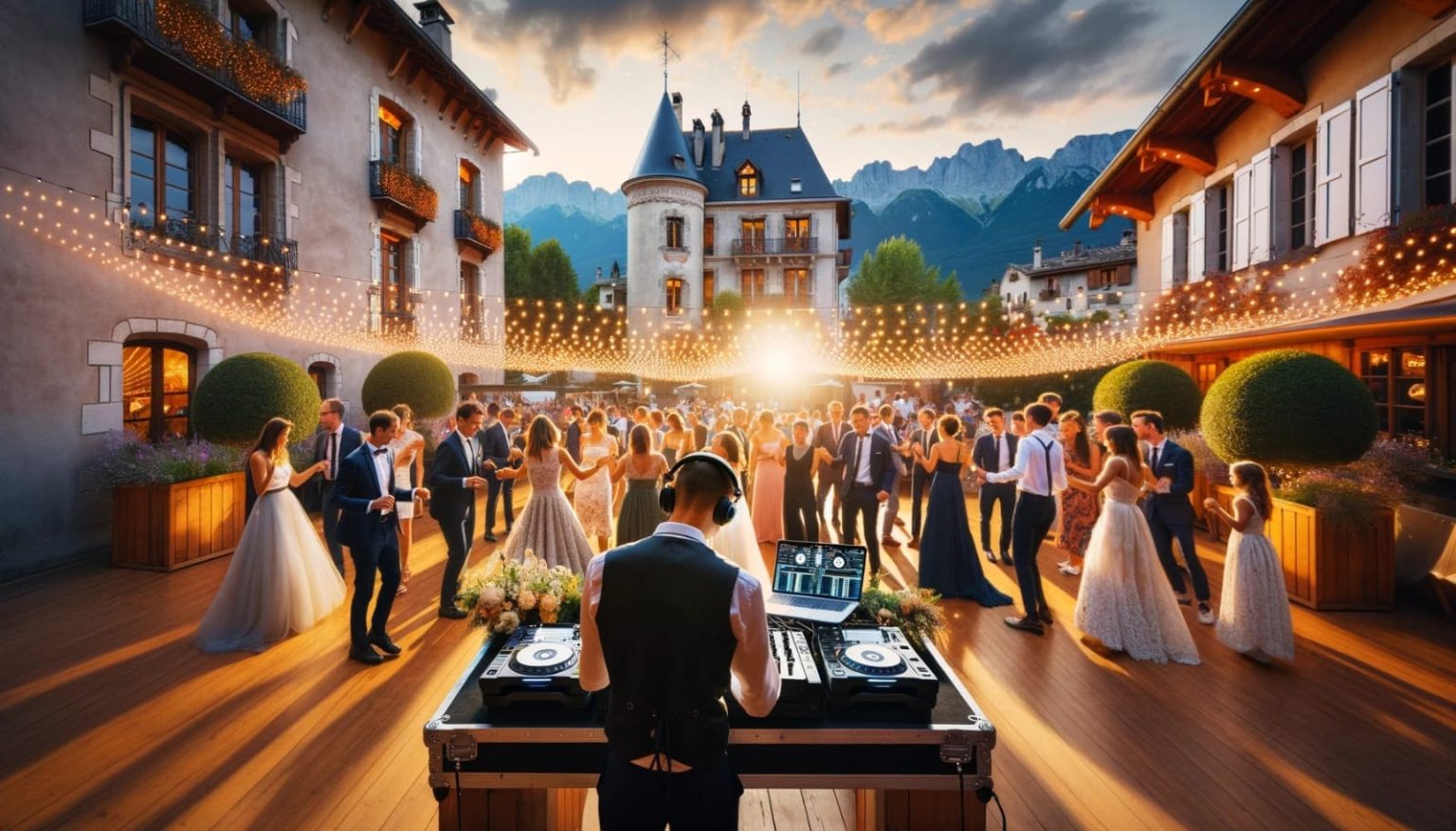 Image illustrant un DJ professionnel pour mariage à Chambéry, orchestrant une atmosphère musicale mémorable"