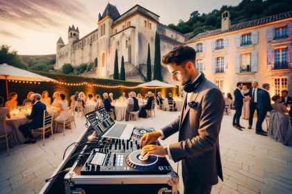 Image illustrant un DJ professionnel pour mariage à Montélimar, orchestrant une atmosphère musicale mémorable