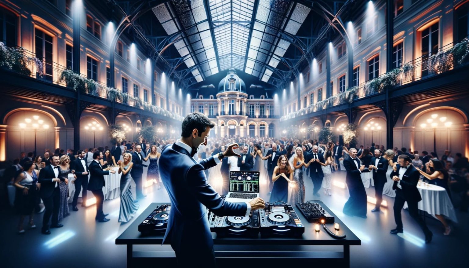 Image illustrant un DJ professionnel pour mariage à Saint-Étienne, orchestrant une atmosphère musicale mémorable