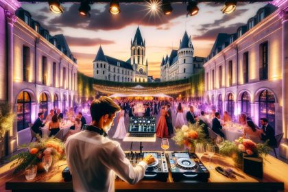 Image illustrant un DJ professionnel pour mariage à Valence, orchestrant une atmosphère musicale mémorable