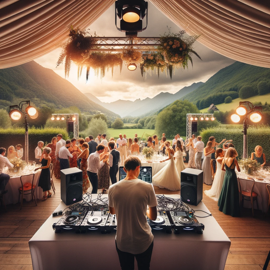 DJ professionnel animant un mariage en Auvergne Rhône-Alpes, moments de bonheur partagé