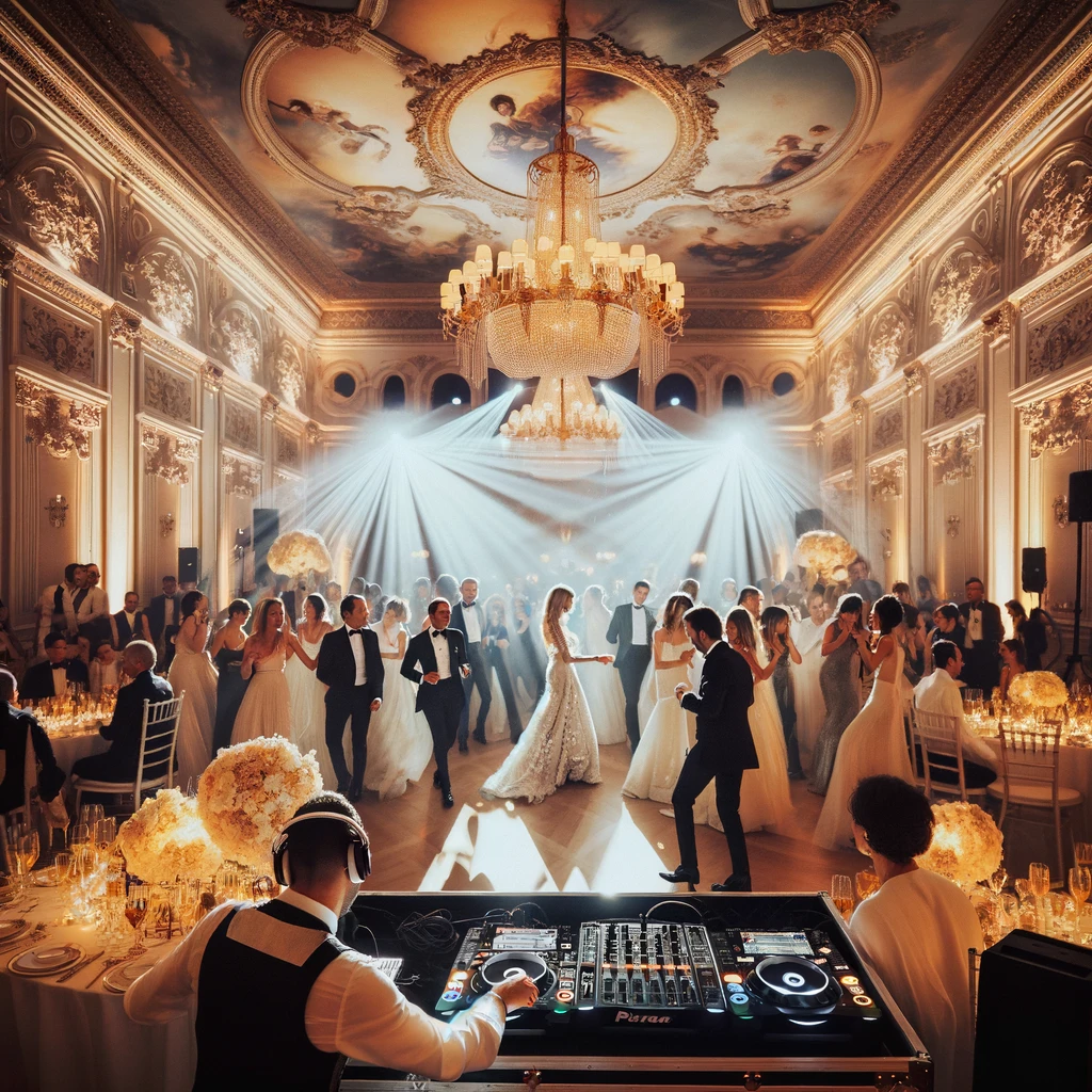 DJ de luxe animant un mariage à Saint-Étienne, ambiance élégante et sophistiquée